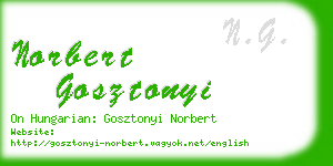 norbert gosztonyi business card